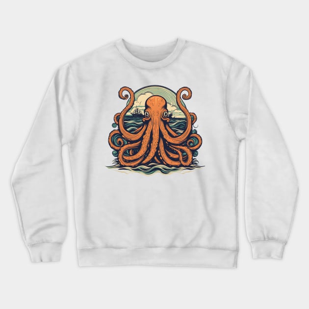 Kraken the monster of sea Crewneck Sweatshirt by Orange-C